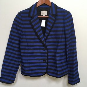 NWT LOFT Blue & Black Striped Blazer